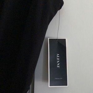 Alfani sleeveless floor length black dress.